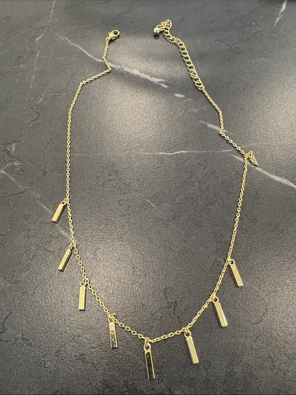 Uncommon James Gold Rectangular Bar Necklace